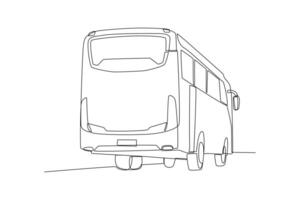 continuo uno línea dibujo moderno autobús. tierra transporte concepto. garabatear vector ilustración.