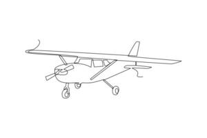 Continuous one line drawing Air transportation concept. Doodle vector illustration.