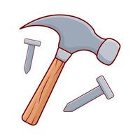 hammer with nail illustartion vector