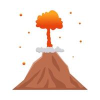 volcán lava fuego con fumar ilustración vector