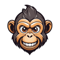 AI generated logo esport head of monkey illustration design png