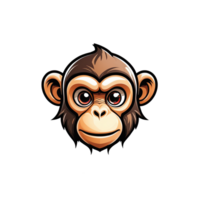 ai generado logo deporte cabeza de mono ilustración diseño png