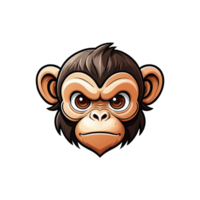 AI generated logo esport head of monkey illustration design png