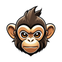 AI generated logo esport head of monkey illustration design png