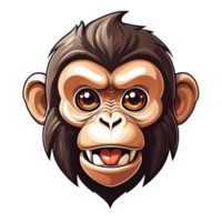 AI generated logo esport head of monkey illustration design png