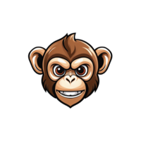 AI generated logo esport head of monkey illustration design png