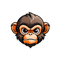 AI generated logo esport head of monkey illustration design png