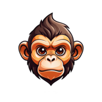 AI generated logo esport head of monkey illustration design png