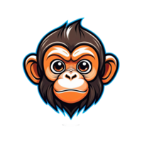 ai gerado logotipo esport cabeça do macaco ilustração Projeto png