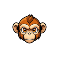 AI generated logo esport head of monkey illustration design png