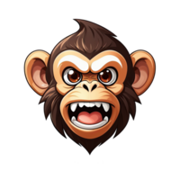 AI generated logo esport head of monkey illustration design png