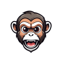 ai gegenereerd logo esport hoofd van aap illustratie ontwerp png