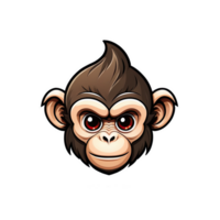 AI generated logo esport head of monkey illustration design png