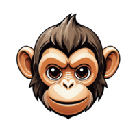 AI generated logo esport head of monkey illustration design png