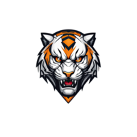 AI generated head of tiger futuristic robot illustration png