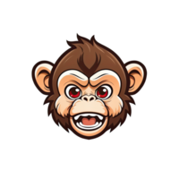 ai generado logo deporte cabeza de mono ilustración diseño png