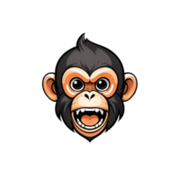 ai gerado logotipo esport cabeça do macaco ilustração Projeto png