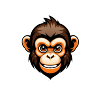 AI generated logo esport head of monkey illustration design png