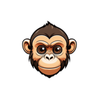 AI generated logo esport head of monkey illustration design png