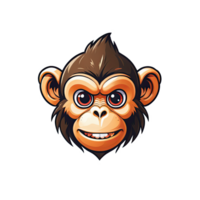 AI generated logo esport head of monkey illustration design png