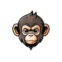 AI generated logo esport head of monkey illustration design png