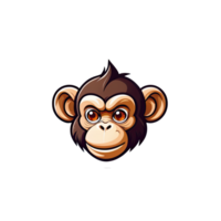 AI generated logo esport head of monkey illustration design png