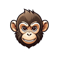 AI generated logo esport head of monkey illustration design png