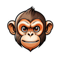 AI generated logo esport head of monkey illustration design png