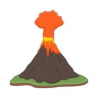 volcán lava fuego ilustración vector