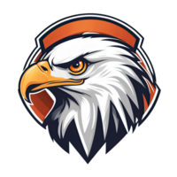 ai généré Aigle tête logo mascotte esport illustration contour conception png