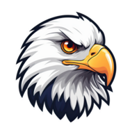 ai généré Aigle tête logo mascotte esport illustration contour conception png