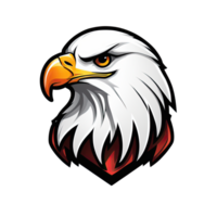 AI generated eagle head logo mascot esport illustration outline design png