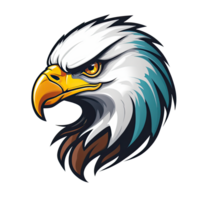 ai généré Aigle tête logo mascotte esport illustration contour conception png