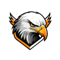 AI generated eagle head logo mascot esport illustration outline design png