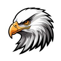 AI generated eagle head logo mascot esport illustration outline design png