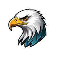 ai generado águila cabeza logo mascota deporte ilustración contorno diseño png