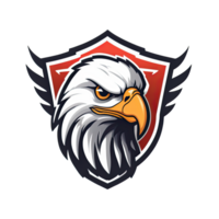 ai généré Aigle tête logo mascotte esport illustration contour conception png