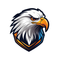 AI generated eagle head logo mascot esport illustration outline design png