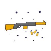 shotgun with bullet illustration vector