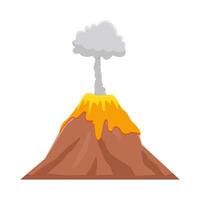 volcán lava fuego con fumar ilustración vector