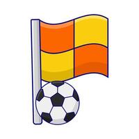 bandera con fútbol pelota ilustración vector