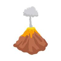 volcano lava fire with smoke illustration vector