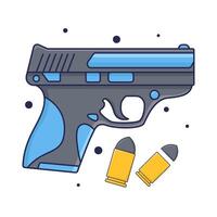shotgun with bullet illustration vector