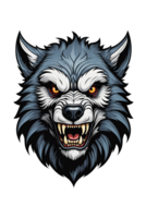 ai generiert Wolf Maskottchen mit Streifen Illustration png