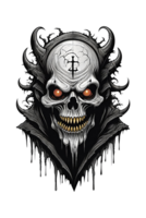 AI generated Gothic skull with crown on head illustration design png