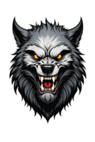 AI generated Wolf mascot with stripes illustration png