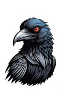 ai generado ilustración de un de cuervo cabeza png