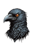 AI generated Illustration of a crow's head on a red png