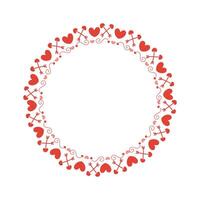 Vector hand drawn hearts border and frame design