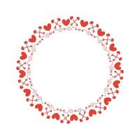 Vector hand drawn hearts border and frame design